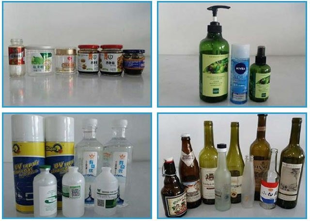 Round bottle labeling machine samples